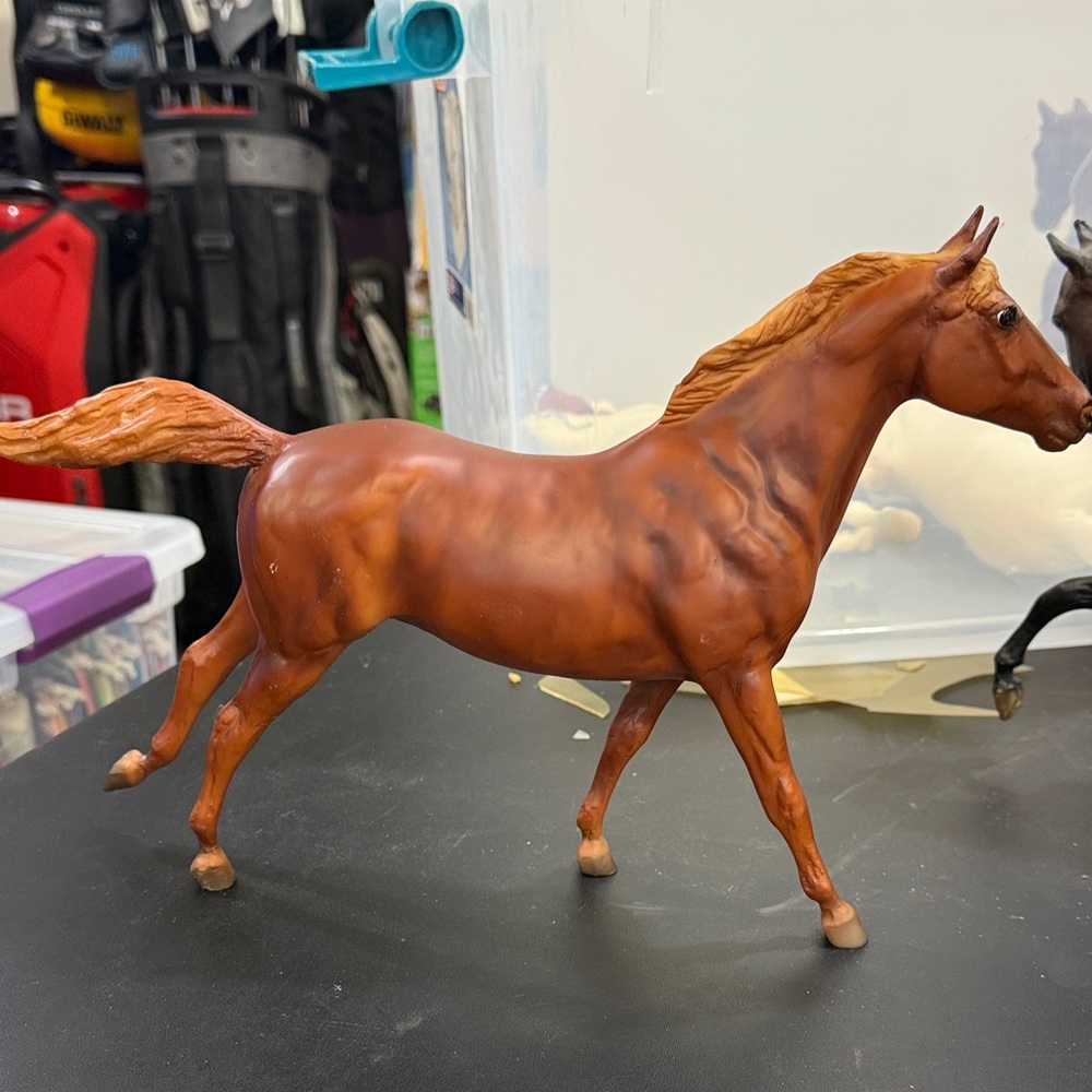 Breyer model  #1330 Theodore O'Connor on the Phar Lap mold.